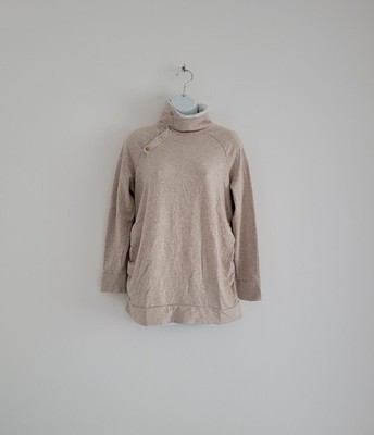 Y2K Isabel Umstands Rollkragen Pullover Sweatshirt Vintage Damen Gr. S Grau