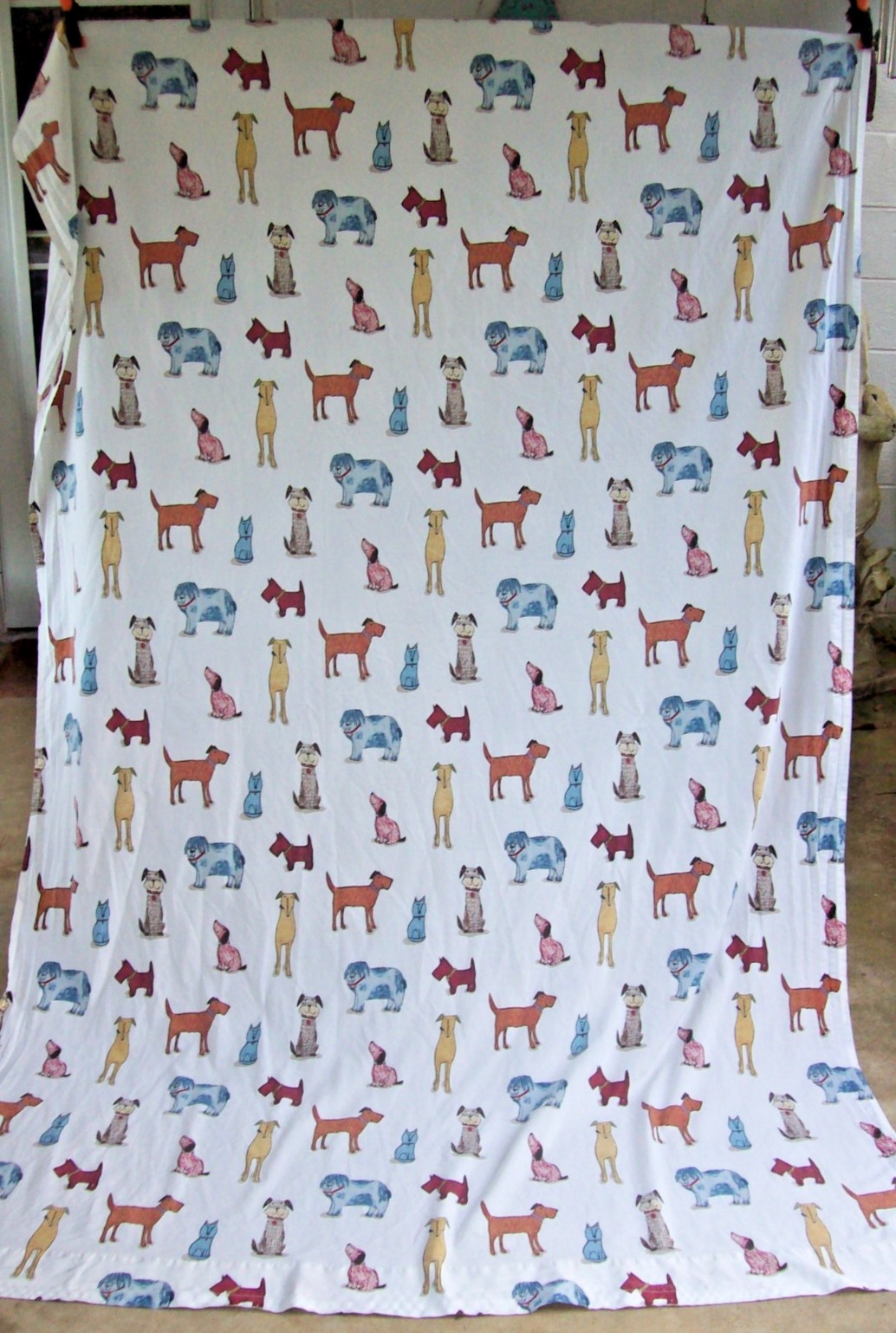 The Company Store Twin Flat Sheet~Dog Breed Graphic~100% Cotton