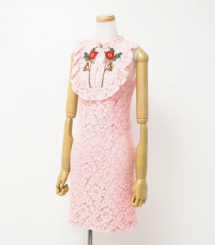 Abito Gucci Taglia 36 Stretto Pizzo Gg Bottoni Perla Made In Italy r10_