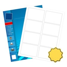 200 Blank Labels, 8 Per Sheet, For Inkjet Laser, Name Tag Size