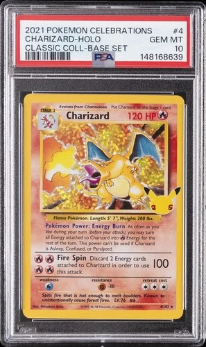 2021 POKEMON CELEBRATIONS CLASSIC COLLECTION #4 CHARIZARD-HOLO PSA 10