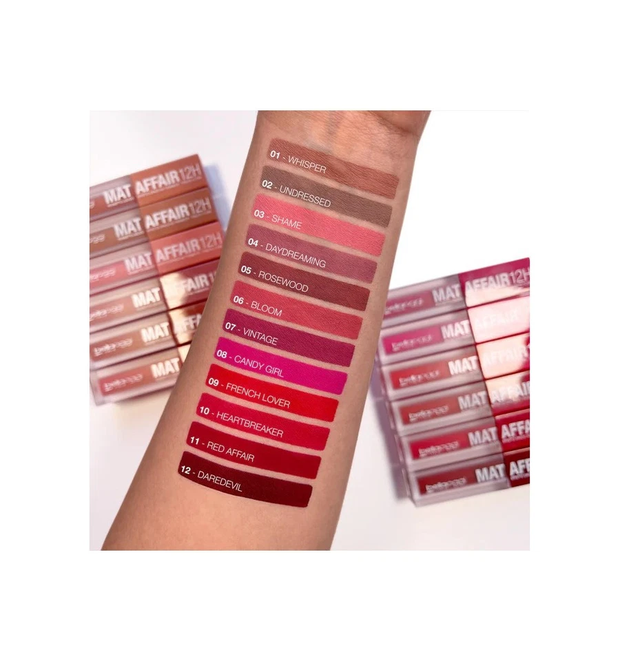 BELLAOGGI MAT AFFAIR 12H Flüssiger Matte Lippenstift Nr.005 Rosenholz - Bild 2 von 2