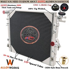 ALLOYWORKS Aluminum Radiator For 2007-2018 Jeep Wrangler JK 3.6L 3.8L V6 GAS