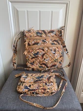 Vera Bradley French Hens Triple Zip Hipster Crossbody & RFID Wallet Crossbody