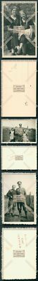 Photo 3x Girl with Pigtails 1940 with Mother and Father as Soldier