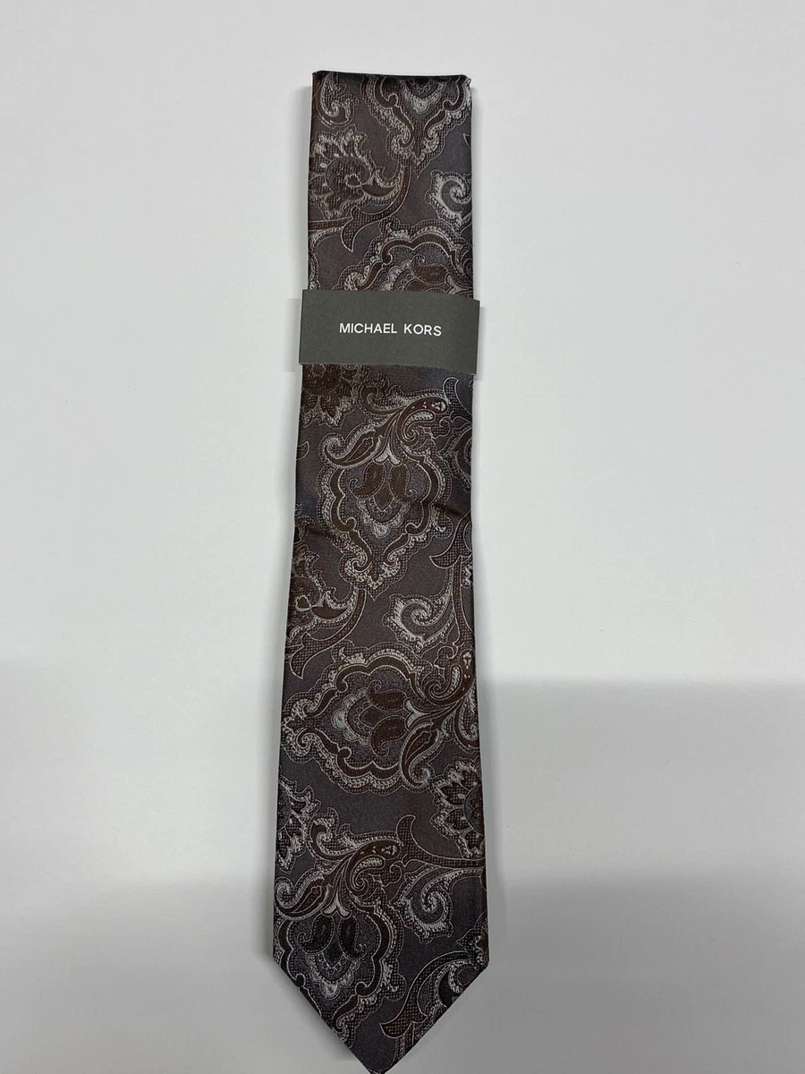 NWT MSRP 70 Michael Kors Men s Intricate Outlined Paisley Tie One Size