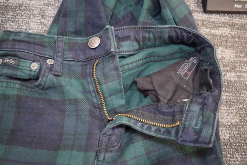 Polo Ralph Lauren TOMPKINS SKINNY Slim 5 Pocket Pants Black Watch Plaid BOYS S 7 - Picture 7 of 16