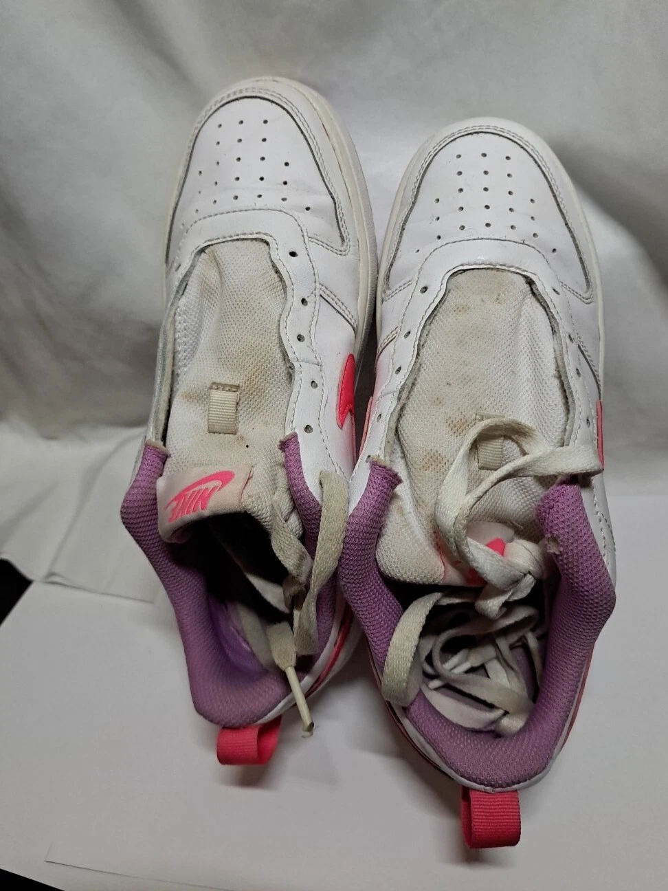 Scarpe sneakers Nike Court Borough Low 2 6 5 anni bianco rosa viola avranno bisogno di lacci