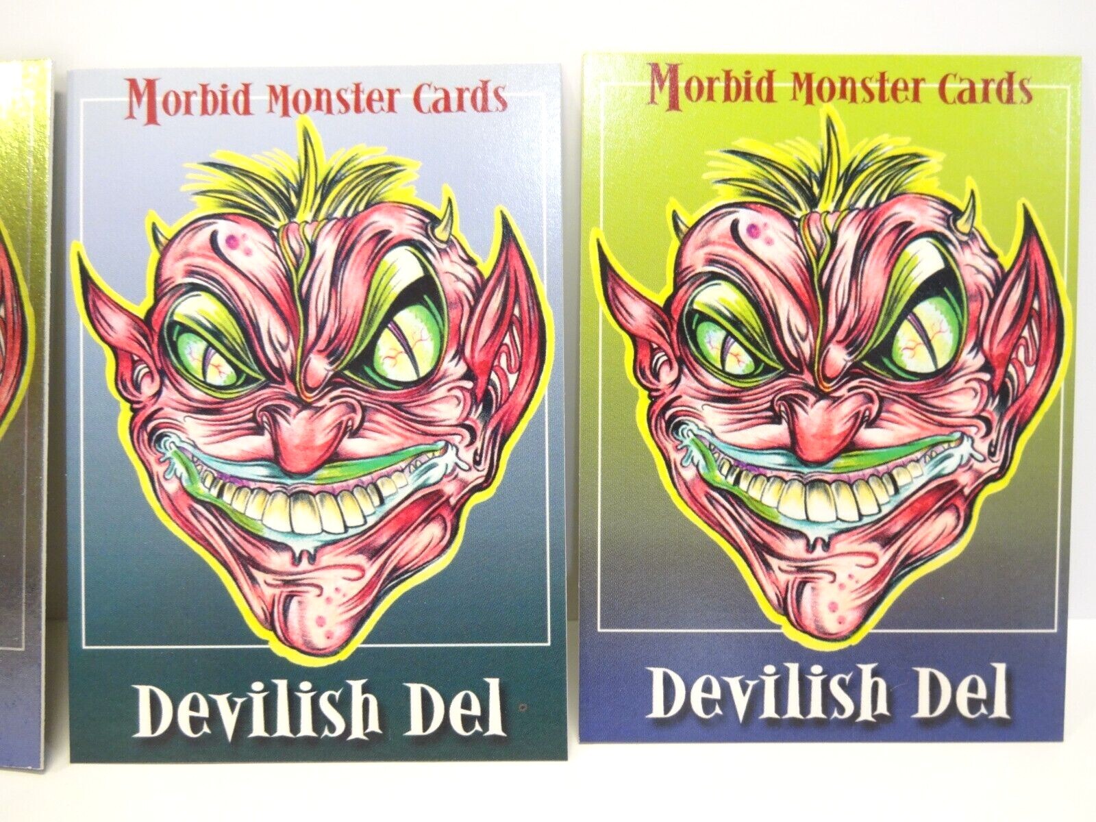 Morbid Monster Cards 4 variation Set of Devilish Del 1999 Nostalgicards - Picture 3 of 6
