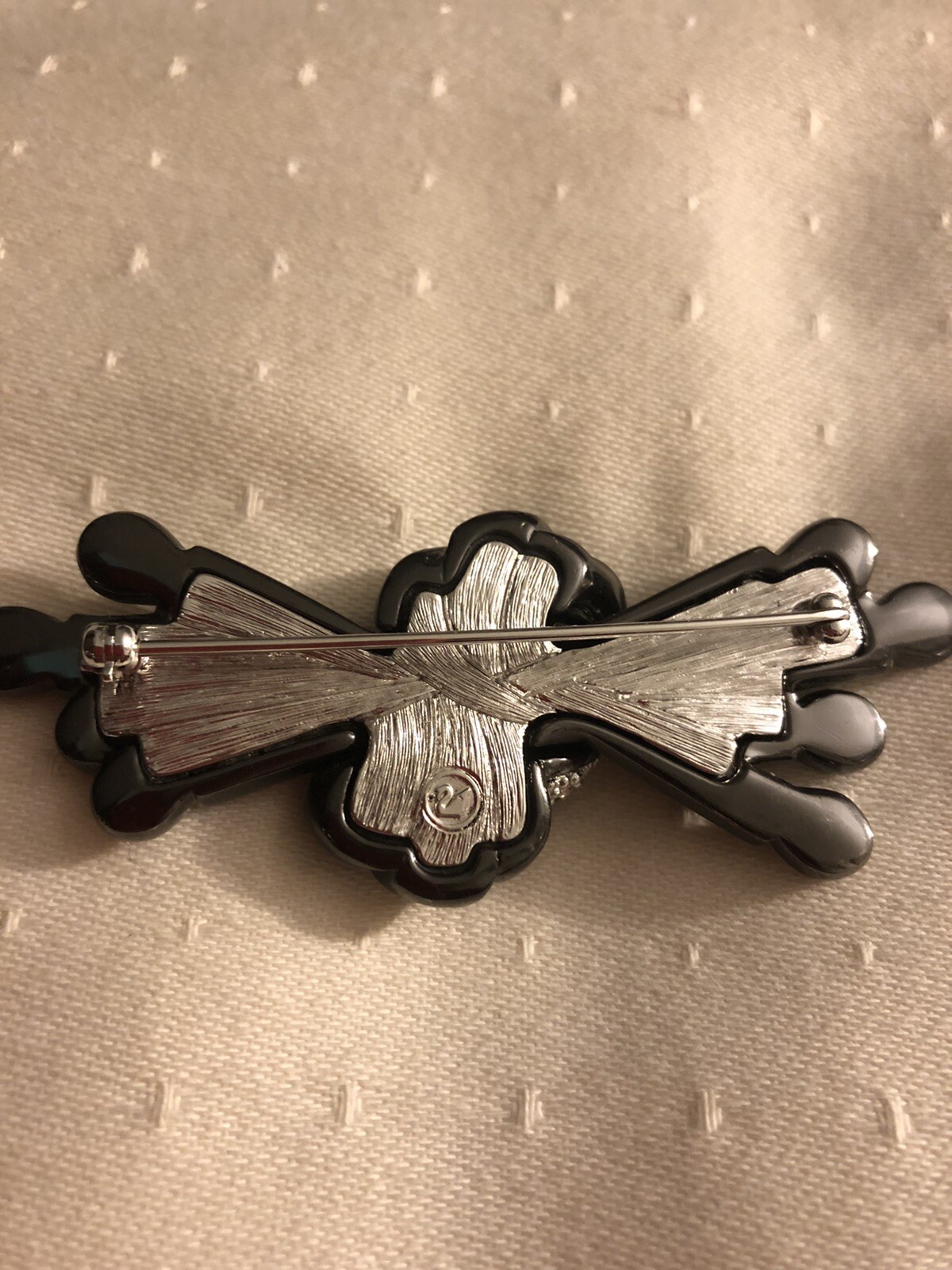 Authentic Large Rare Swarovski Signed Blackend Rh… - image 2