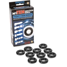 My Ten Erection Rings Black - Tight Firm Cock Ring Set