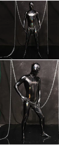 Men Latex Full Cover Rubber BDSM Cosplay Zipper Sexy Catsuit Bodysuit Jumpsuit - Picture 9 of 14