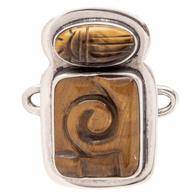Tabra Jewelry 925 Sterling Silver Tiger Eye Connector Charm from Esme's Vault