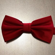 New Men DARK RED SOLID Butterfly Pretied Bow tie Wedding Formal Prom Party