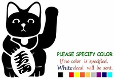MANEKI NEKO Japanese Lucky Cat Vinyl Decal Sticker Car Window Bumper Wall 12"