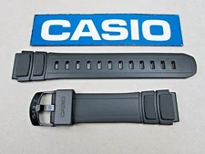 Genuine Casio HDA-600 HDA-600B black resin rubber watch band strap 18mm lug