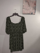 NWT Endless Blu Size L Boho Green White Floral Dress