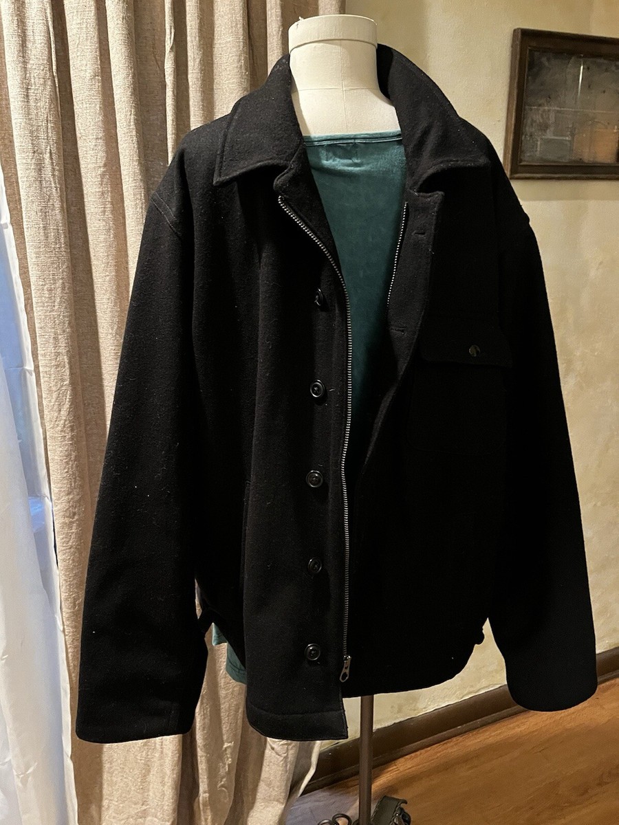 ジャケット・アウター 00s OLD NAVY wool blouson black L Old Navy Mens Sz XL Black Classic Wool Full Zip Bomber