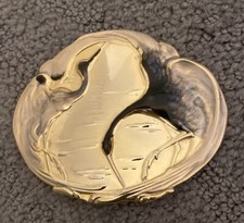 Signed Vintage Charmant Belt Buckle Beverly Hills Gold Tone Cranes XL