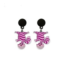 Handmade "Cheshire Cat" Dangle Acrylic Earrings