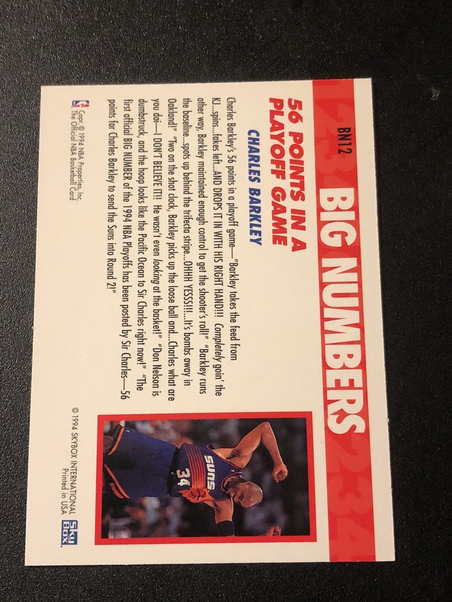 1994-95 NBA Hoops Big Numbers Charles Barkley #BN12 HOF | eBay