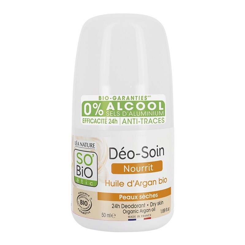 Déodorant argan bio So'bio le lot de 3 roll on 50 ml idéal après le sport ou au bureau