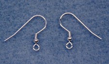 200 SILVER Plated STAINLESS Steel Ear Wires 24mm post  Earrings w/ Coil  Bead