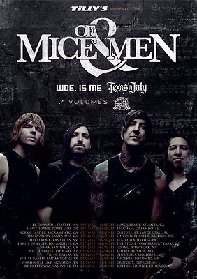 OF MICE & MEN/WOE, IS ME 2013 NORTH AMERICAN CONCERT TOUR POSTER