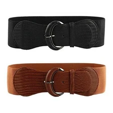 2pcs Stretch Wide Belt for Women Elastic Thick Waist Belt for Dress Top