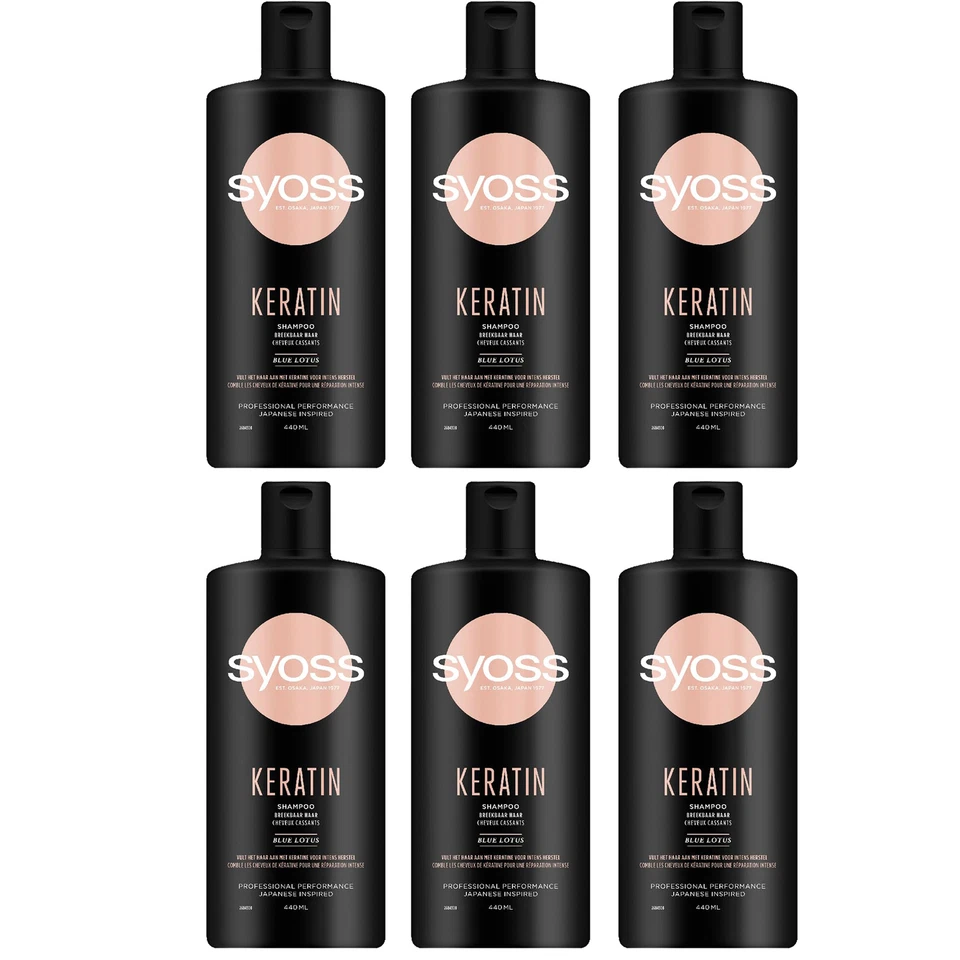 SCHWARZKOPF HENKEL Syoss Keratin Shampoo Für Schwaches Brüchiges Haar - (6er Pack) 440ml