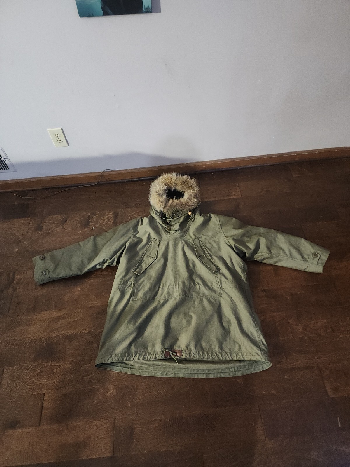 Vintage 1940s WW2 WWII US Army Military Pile Field Parka Liner Medium
