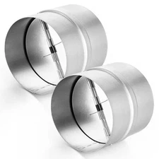 2 Pack 4 Inch Backdraft Damper Duct, One-Way Airflow Duct Draft Stopper, Inse...