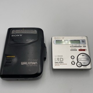 Sony MZ R70 MiniDisc Recorder & WM FX113 FM/AM Walkman Lot Untested