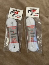4 Laces (2 Pair) Hockey Skate Braided LACES TEX-STYLE 72” WHITE , NEW IN PACKAGE