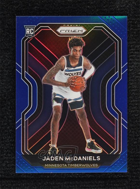 2020-21 Panini Prizm Blue Prizm 55/199 Jaden McDaniels #277 Rookie RC 18py
