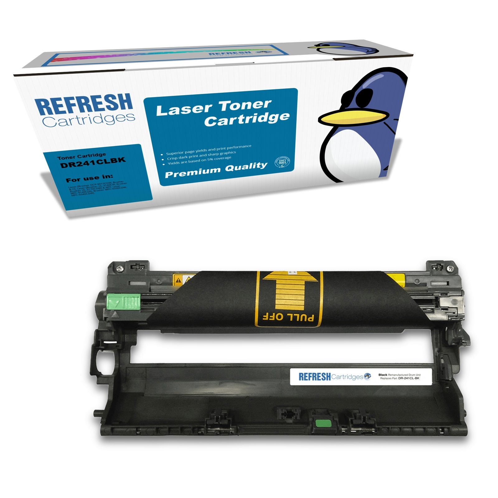 Refresh Cartridges Black Drum DR241CLBK Compatible With Brother Printers