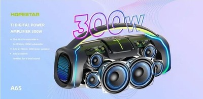 Hopestar A65 Waterproof Bluetooth Boombox 300W TWS Fast Charge 30000mAh Black