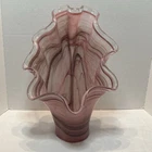 Murano Italy Hand Blown Art Glass Flower Vase Vintage Decor
