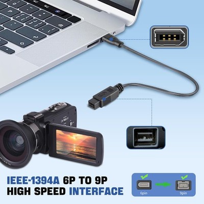 Buy Firewire 800 to 400 Cable 6ft 9-Pin to 6-Pin IEEE 1394 Cord