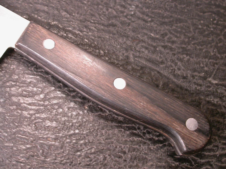 Cuchillo Nakiri de chef profesional japonés vintage de 6" de acero inoxidable Foto 3 de 4