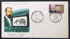 ENVELOPPE PREMIER 1ER JOUR 1961 TIMBRE PIONNIER DU CINÉMA N° 1284 OBL PARIS FDC