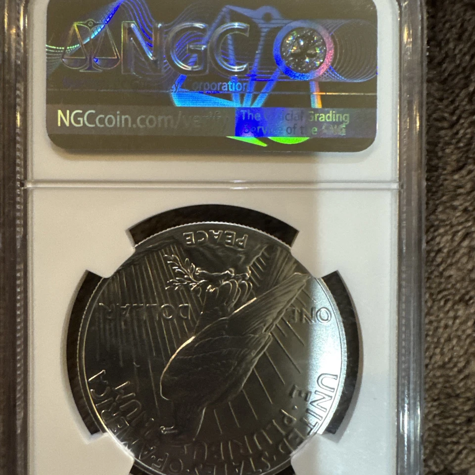 2021 Silver High-Relief Peace Dollar 100th Anniversary NGC MS 70 First Releases - Image 3 of 4