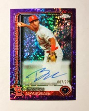 Thomas Saggese 2025 Topps Chrome RC AUTO Rookie PURPLE Spek REFRACTOR 087/299 F6