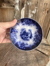 Antique 19th-century English. Flow Blue Transferware Small bowl 4 Inch Amazing!