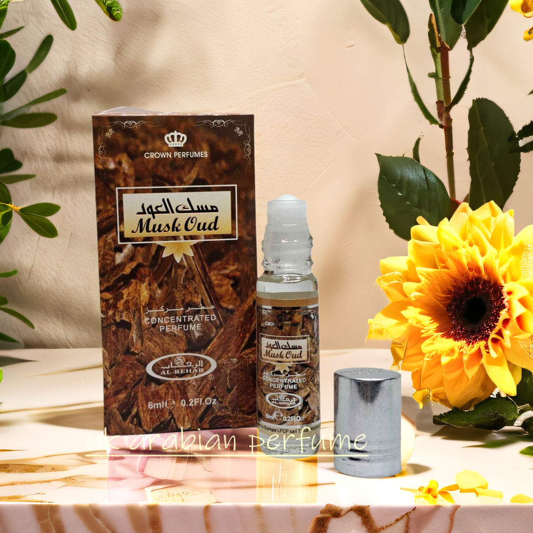Al Rehab MUSK OUD 6ml Roll On Perfume Oil  Unisex Arabic HALAL Fragrance