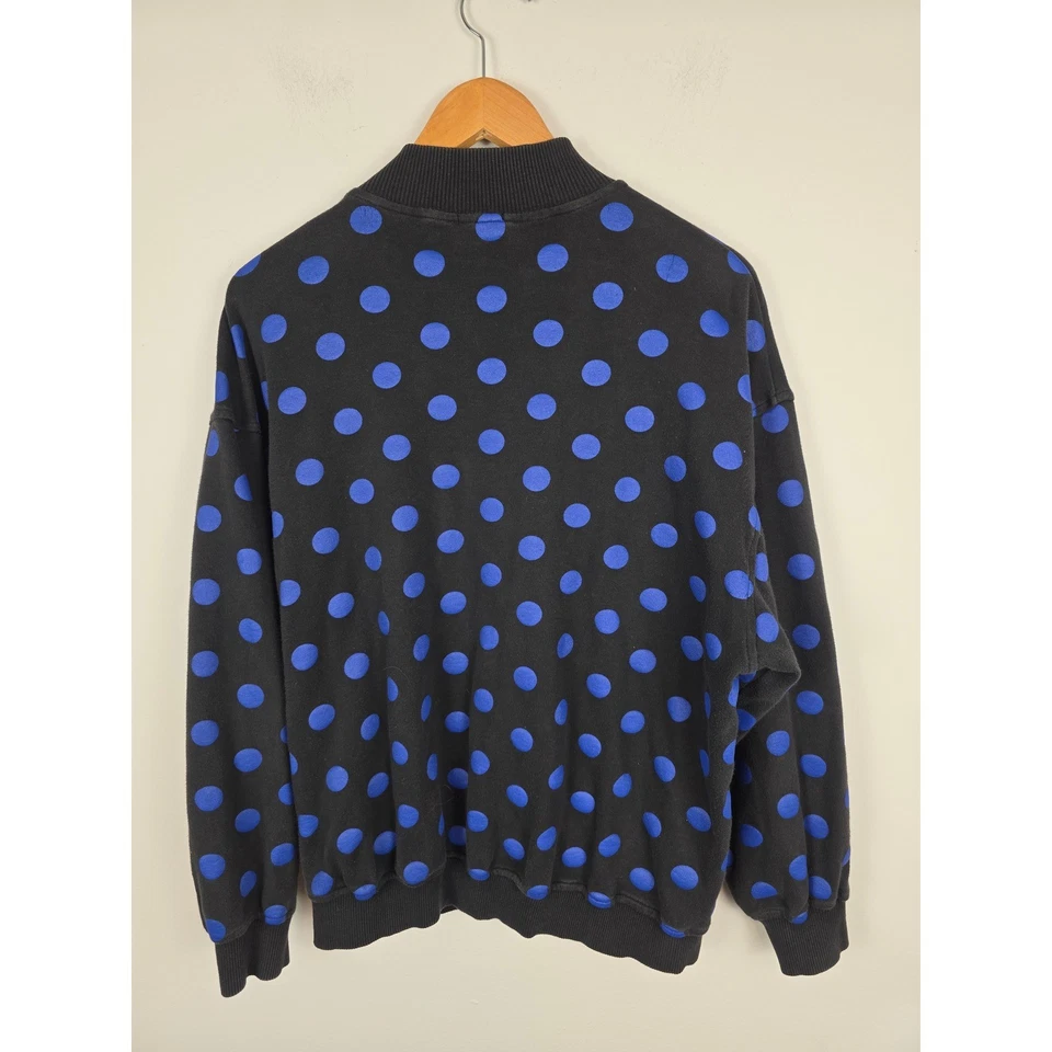 Sudadera retro vintage Esprit Sport negra azul lunares cuello falso años 90 Foto 2 de 4