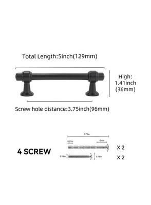 8 Pieces 3.75 inch Matte Black Kitchen Cabinet Handles Cabinet Pulls Black