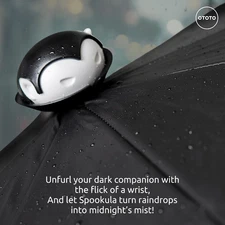 Vampire Folding Umbrella Gothic Black White Spooky Halloween Rain Accessory Gift