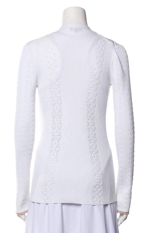 Auténtico suéter cárdigan blanco Chanel Foto 3 de 4