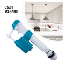 Toilet Cistern Valve Fill 1/2" Brass Inlet Bottom Entry Plastic Float Flush WC